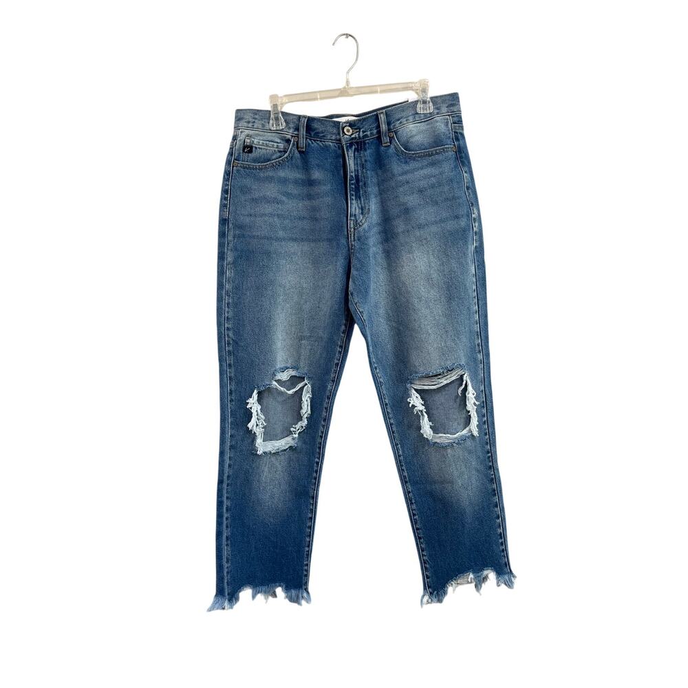 KanCan High Rise Mom Jeans Distressed Relaxed Tapered Denim Size 11/29